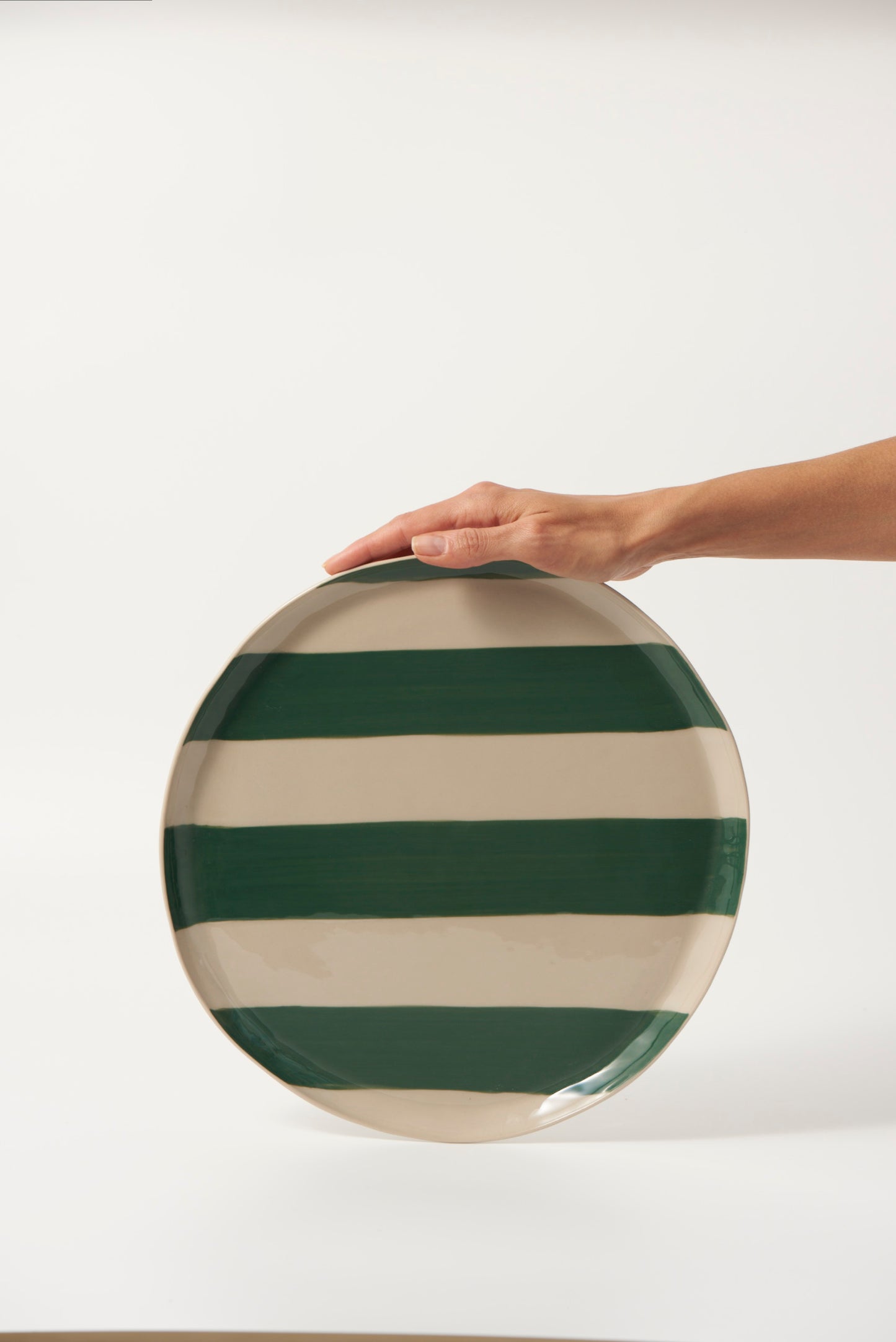 Cabana stripe platter green