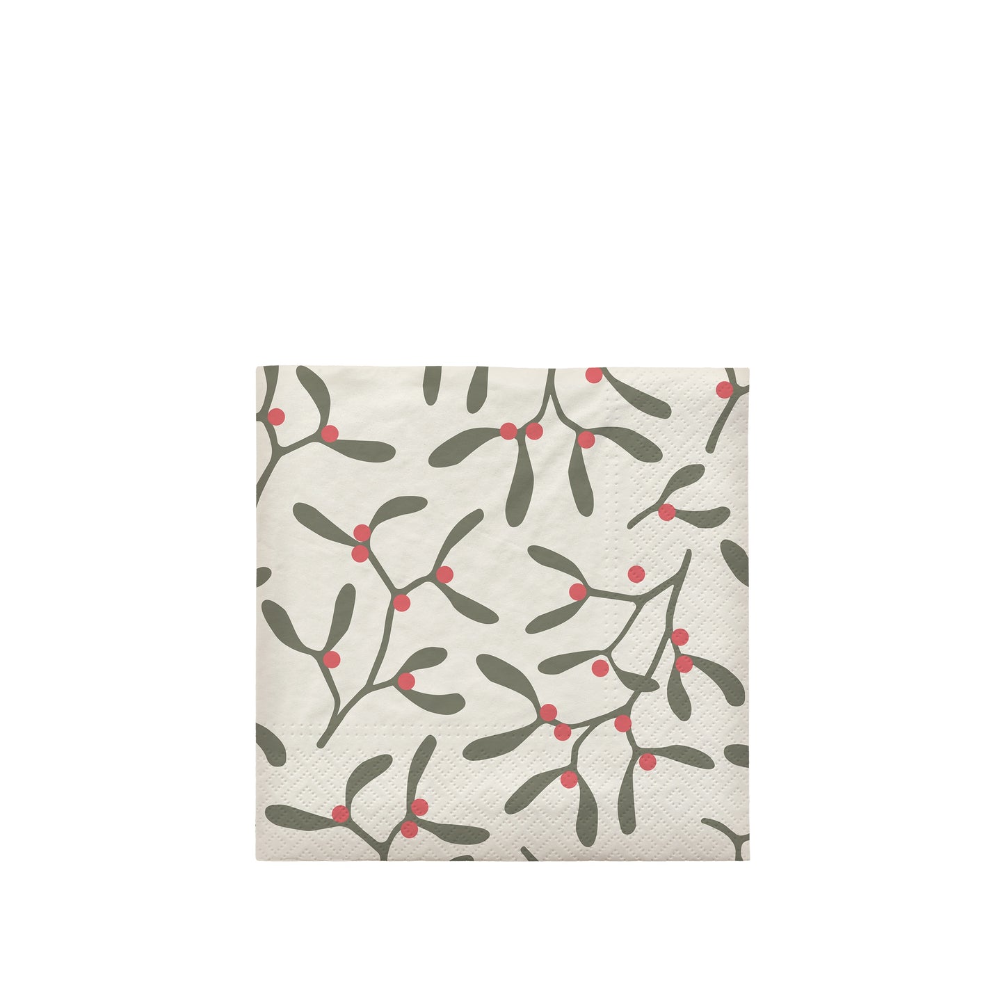 Paper Napkin - Mistletoe in Red and Green