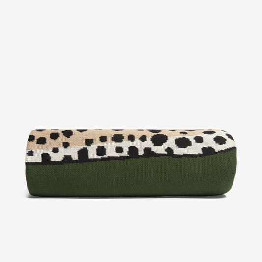 Inoui Editions - Leopard throw in Khaki 100% cotton