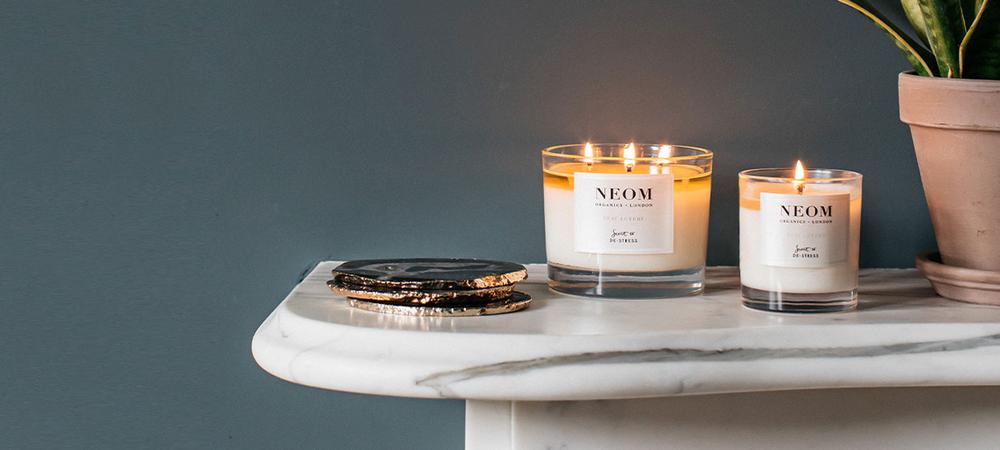 Neom organics candles and home fragrance