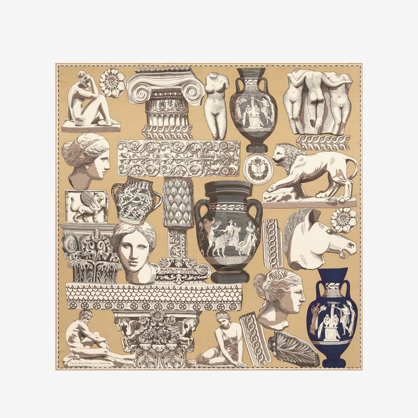 Inoui Editions - Pour Le Louvre 'Archives' in natural scarf