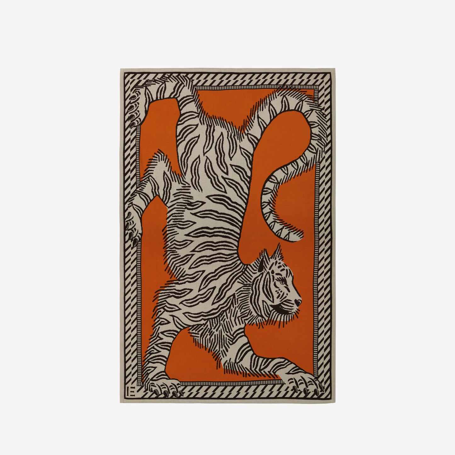 Inoui Editions - Mantra Tiger throw in orange 100% cotton