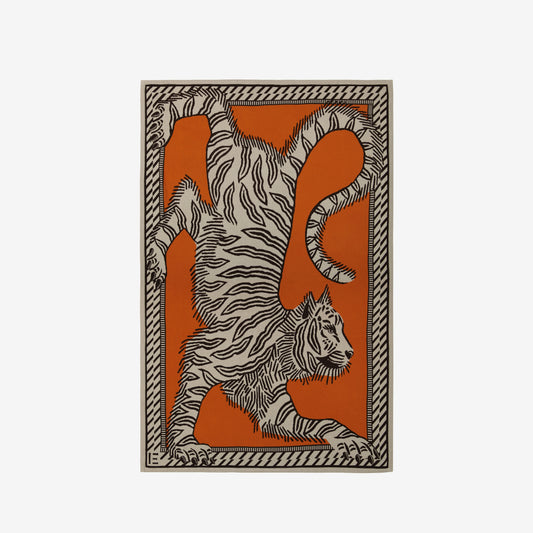 Inoui Editions - Mantra Tiger throw in orange 100% cotton