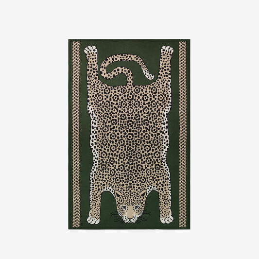 Inoui Editions - Leopard throw in Khaki 100% cotton