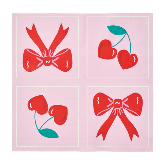 Paper Napkin - Bow and Cherry