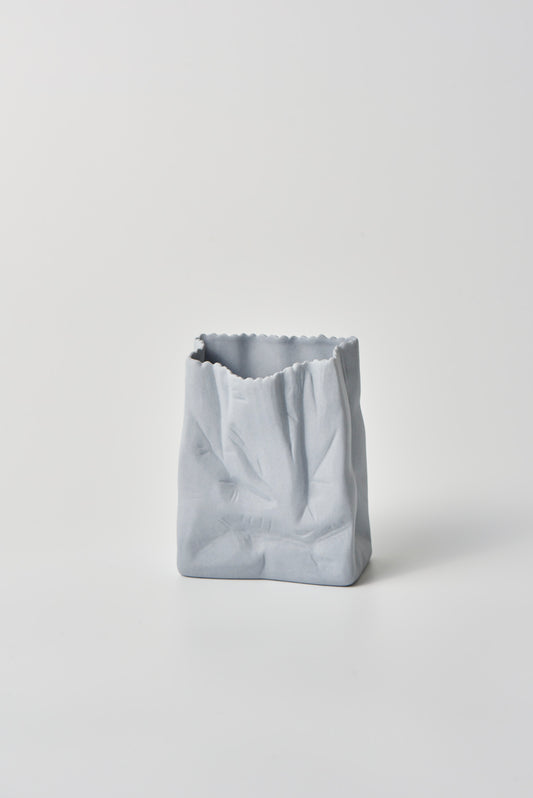 Small Paper Bag Vase - Blue