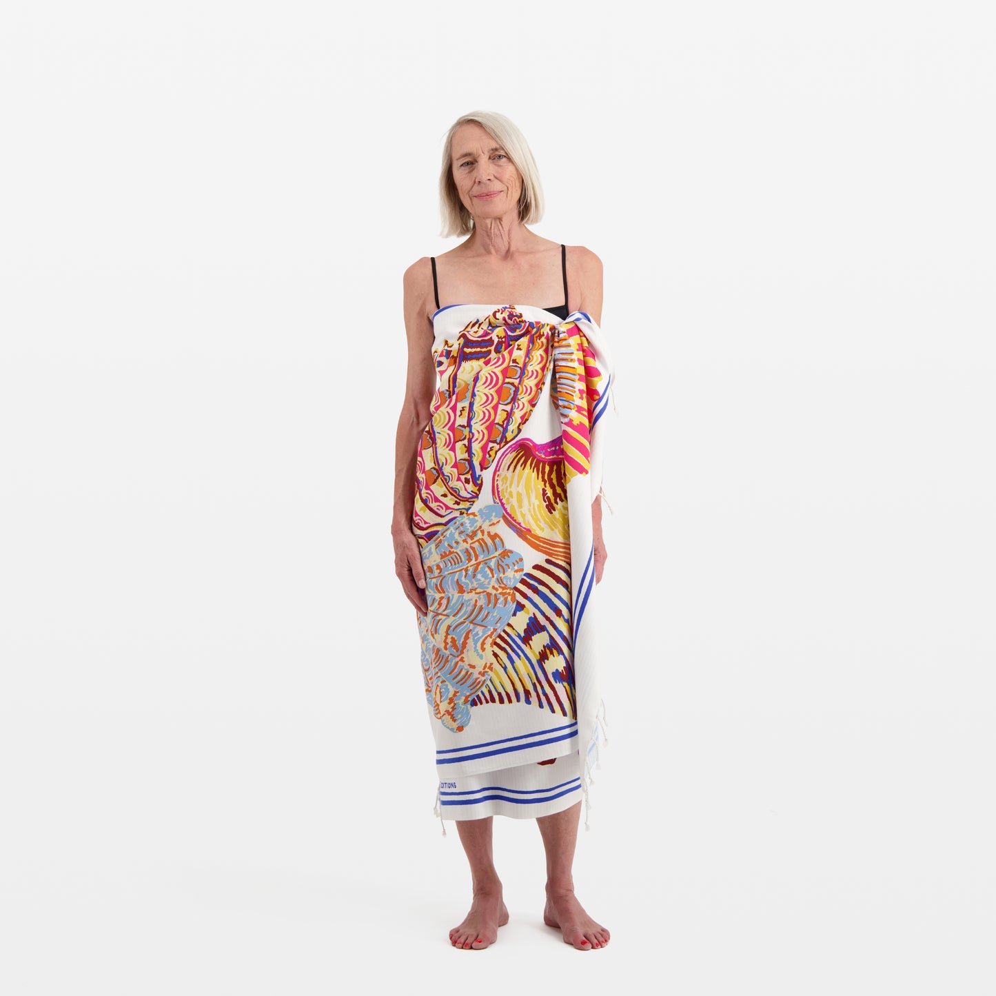 Cotton Beach Towel - Galapagos in White