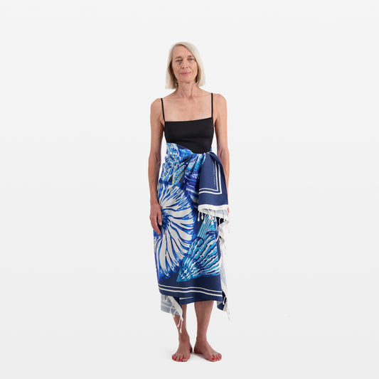 Cotton Beach Towel - Galapagos in Blue