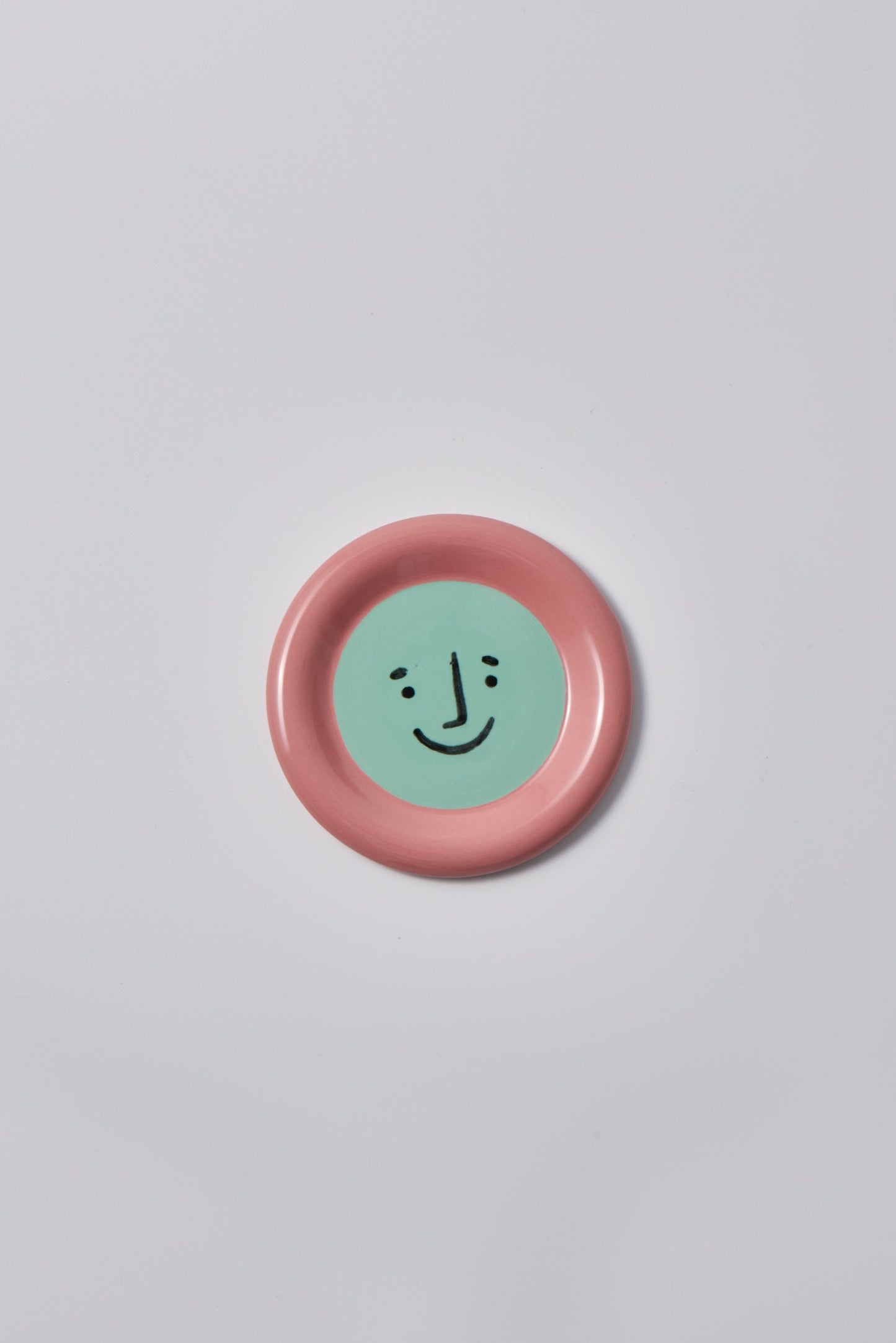 Smiley Plate - Pink and Green