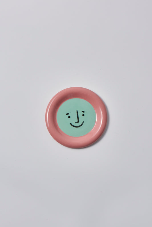 Smiley Plate - Pink and Green