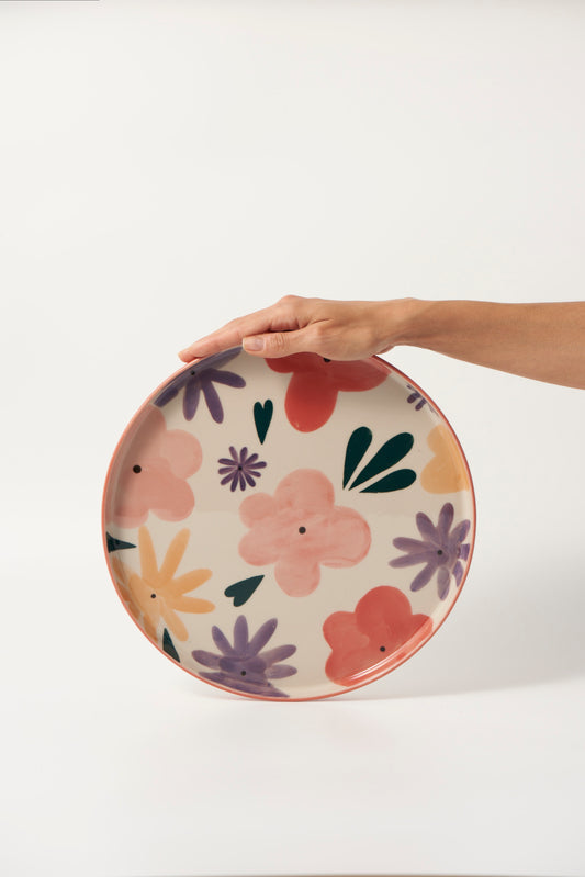Ditsy platter pink