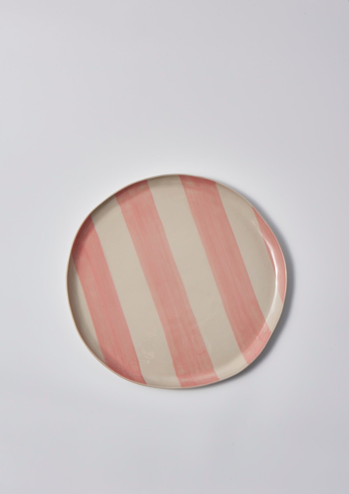 Cabana stripe platter pink
