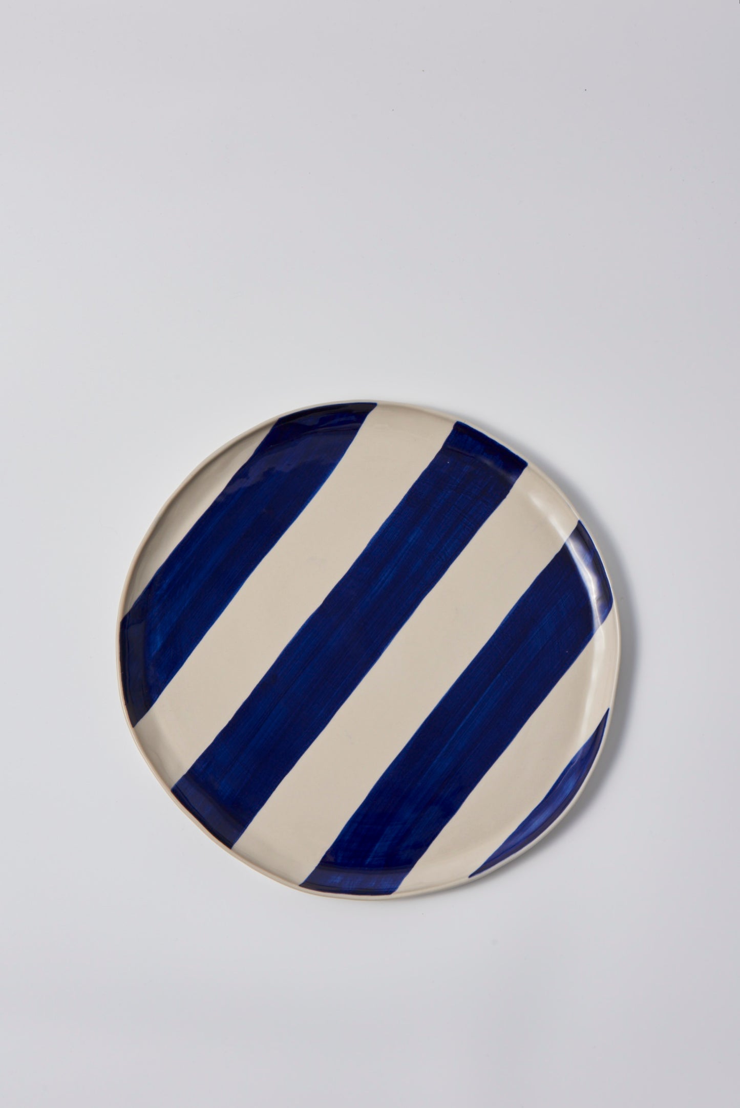Cabana stripe platter blue
