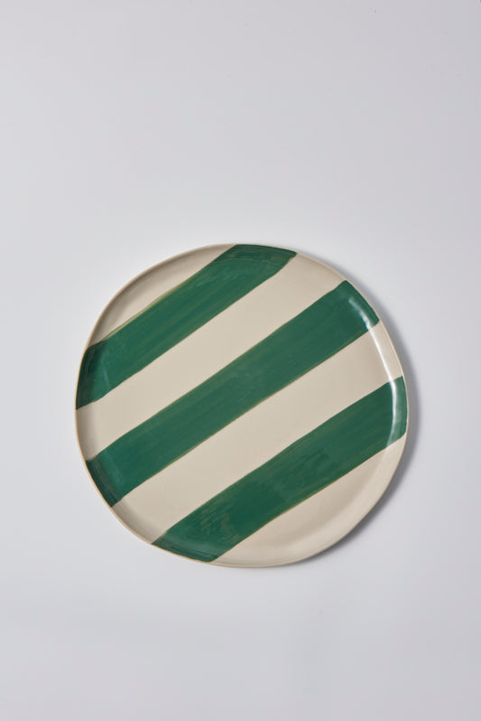 Cabana stripe platter green