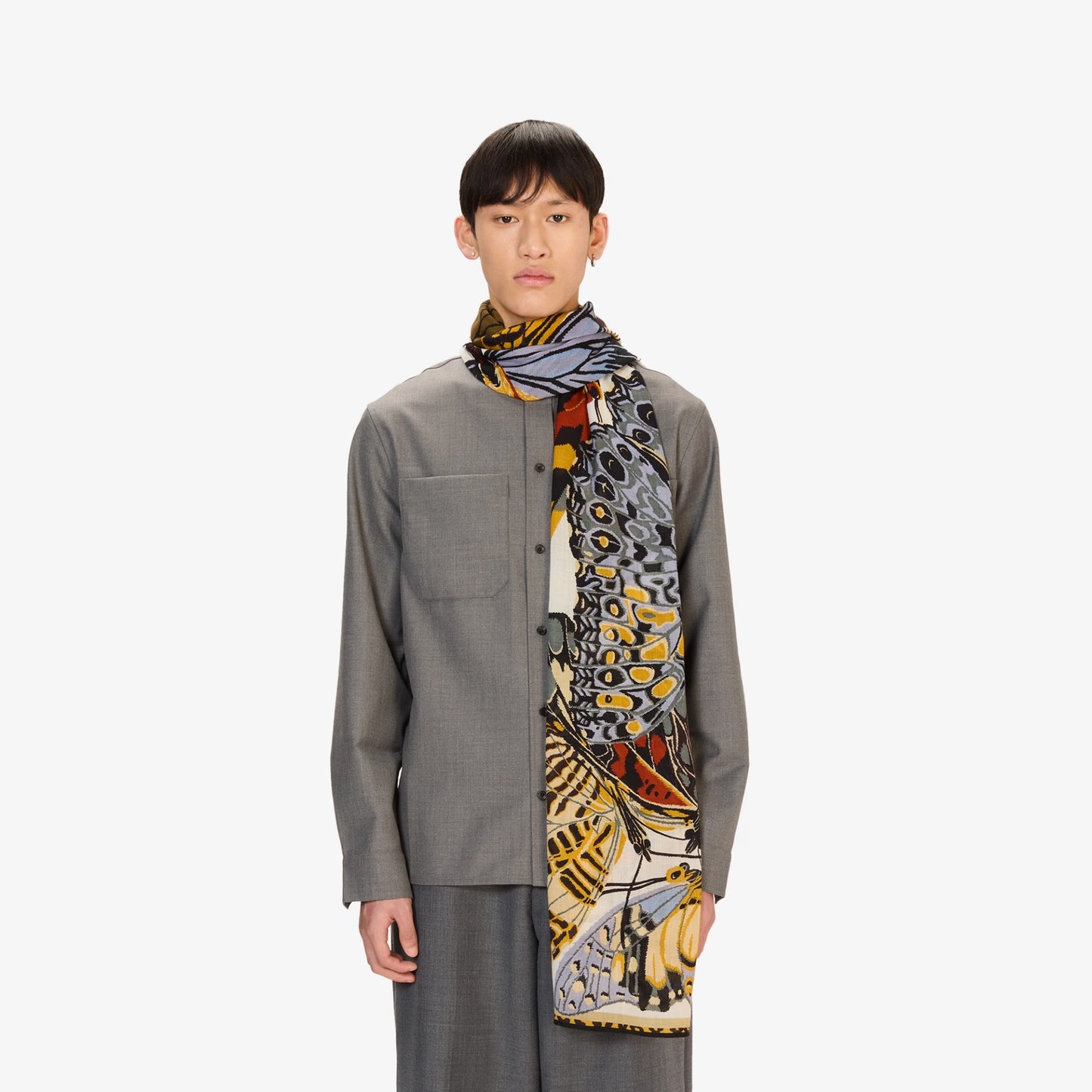 Inoui Editions - Papillon White 100% wool scarf