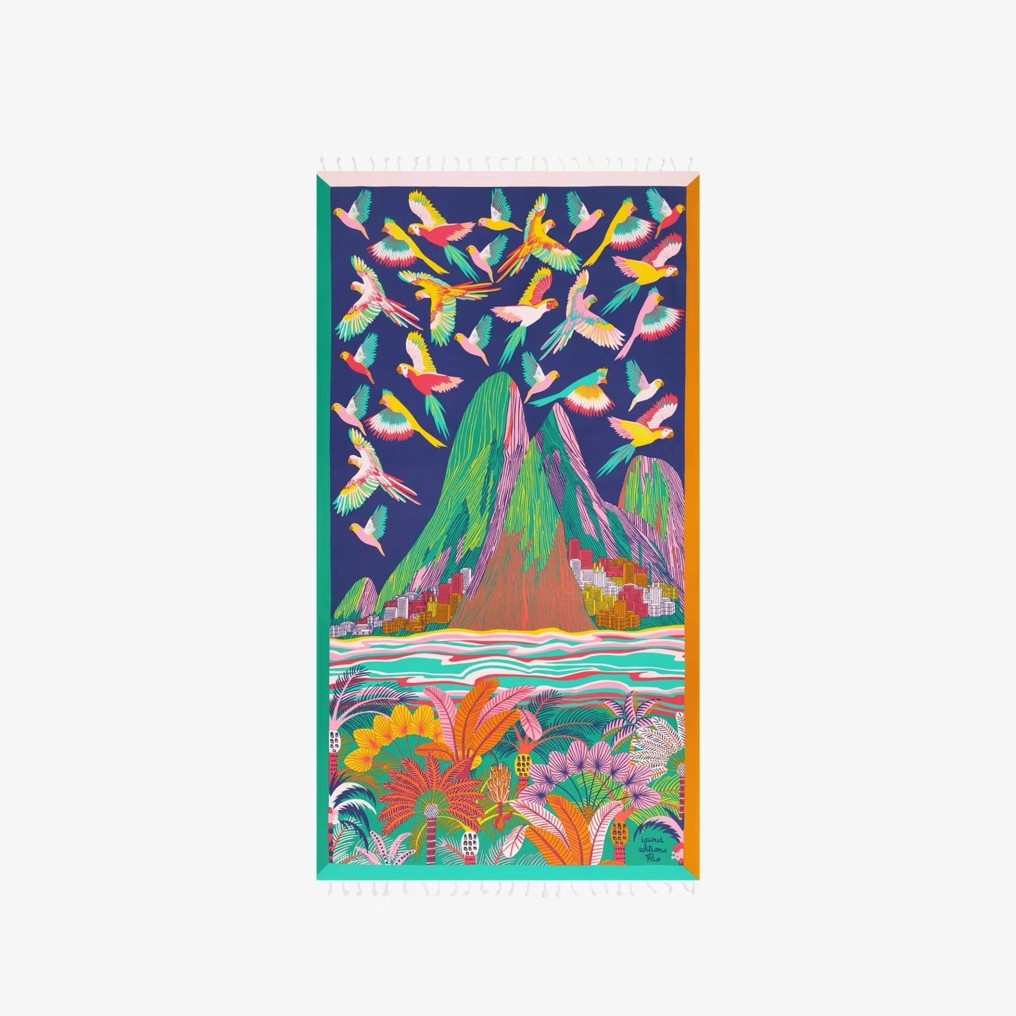 Cotton Beach Towel - Rio in Pink