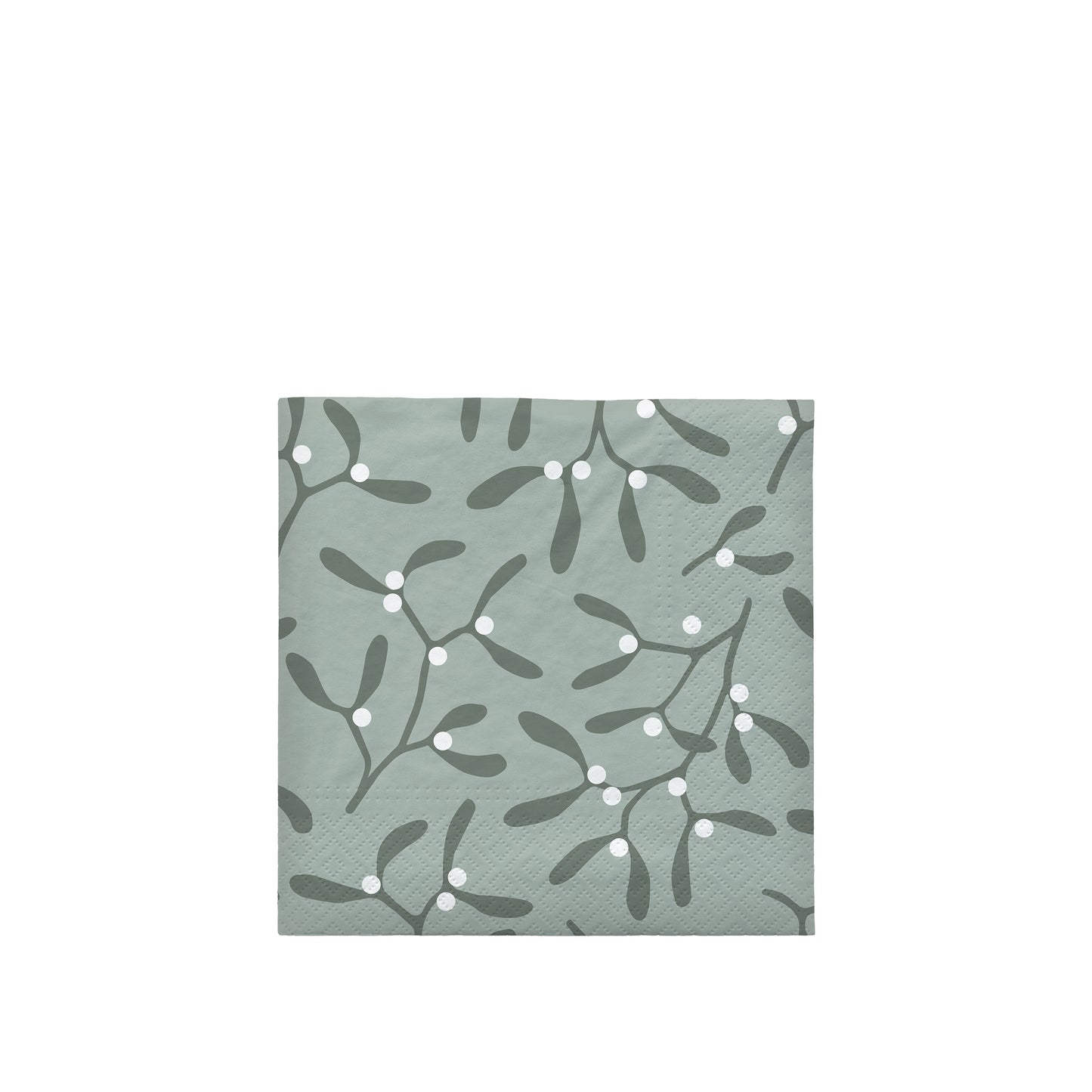 Paper Napkin - Mistletoe in Green and White