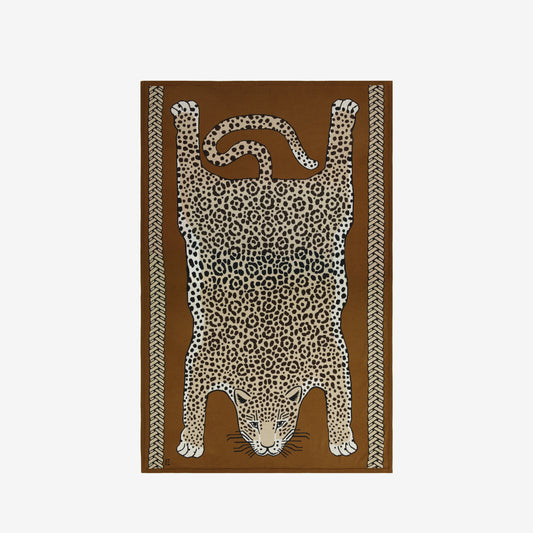 Inoui Editions - Leopard throw in beige 100% cotton