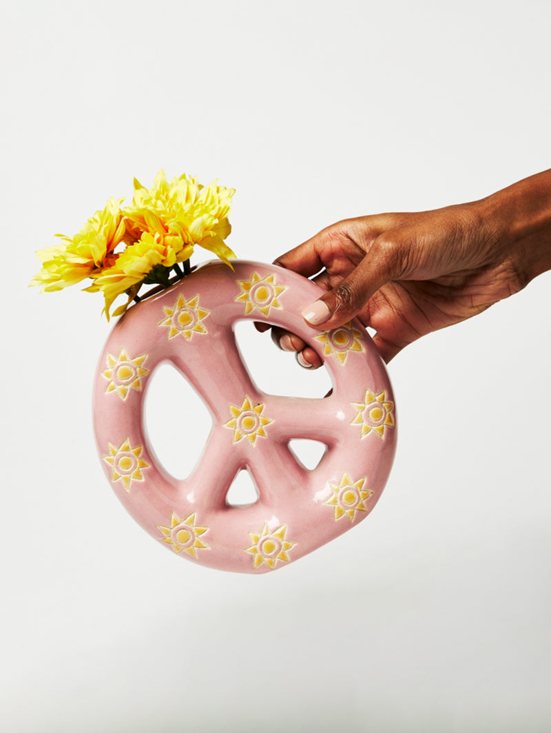 Peace out Vase - Pink Sun